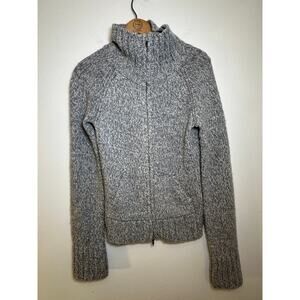 Hollister Co Grey Wool Rabbit Hair Blend Full Zip Sweater - Size Medium - Cozy!